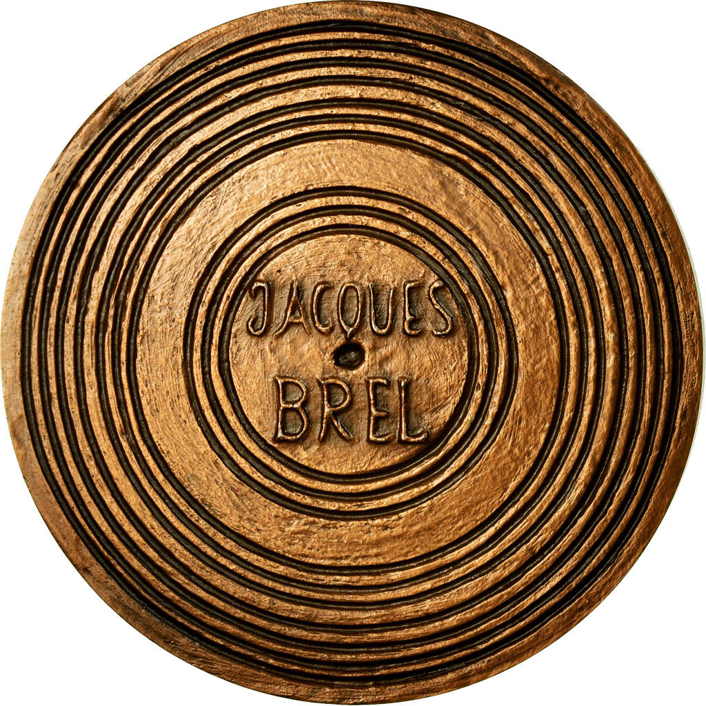 France, Medal, Musique, Jacques Brel, le Plat Pays, 1980, Etchecopar, MS(63)