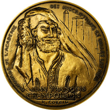 France, Medal, Champollion, Egypte, Figeac, 1990, Corbin, MS(60-62), Bronze