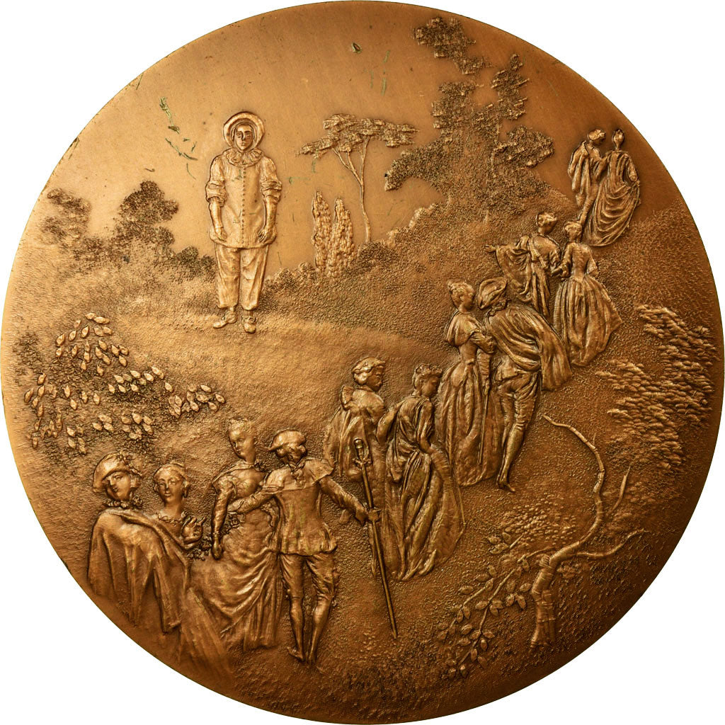 France, Medal, Antoine Watteau, Scène Galante, 1978, MS(63), Bronze