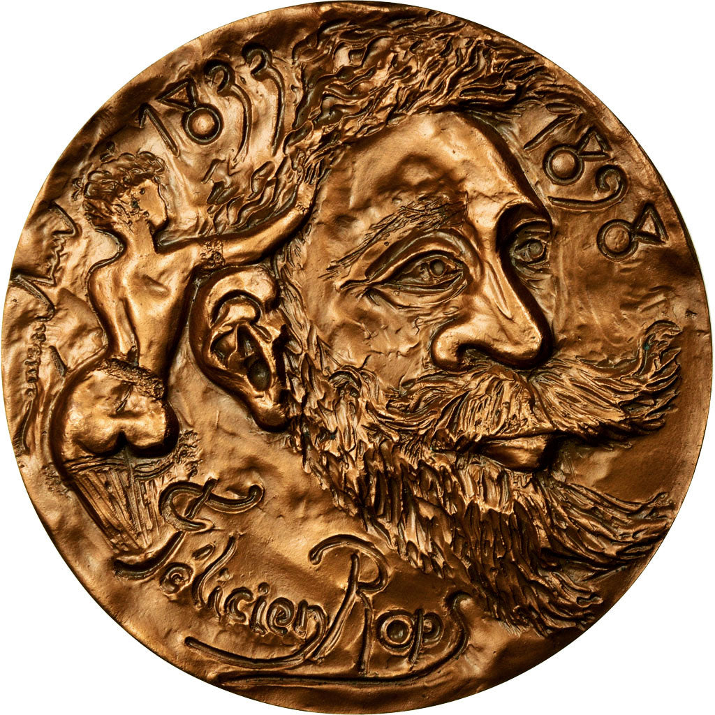 Belgium, Medal, Peinture, Félicien Rops, 1983, MS(63), Bronze