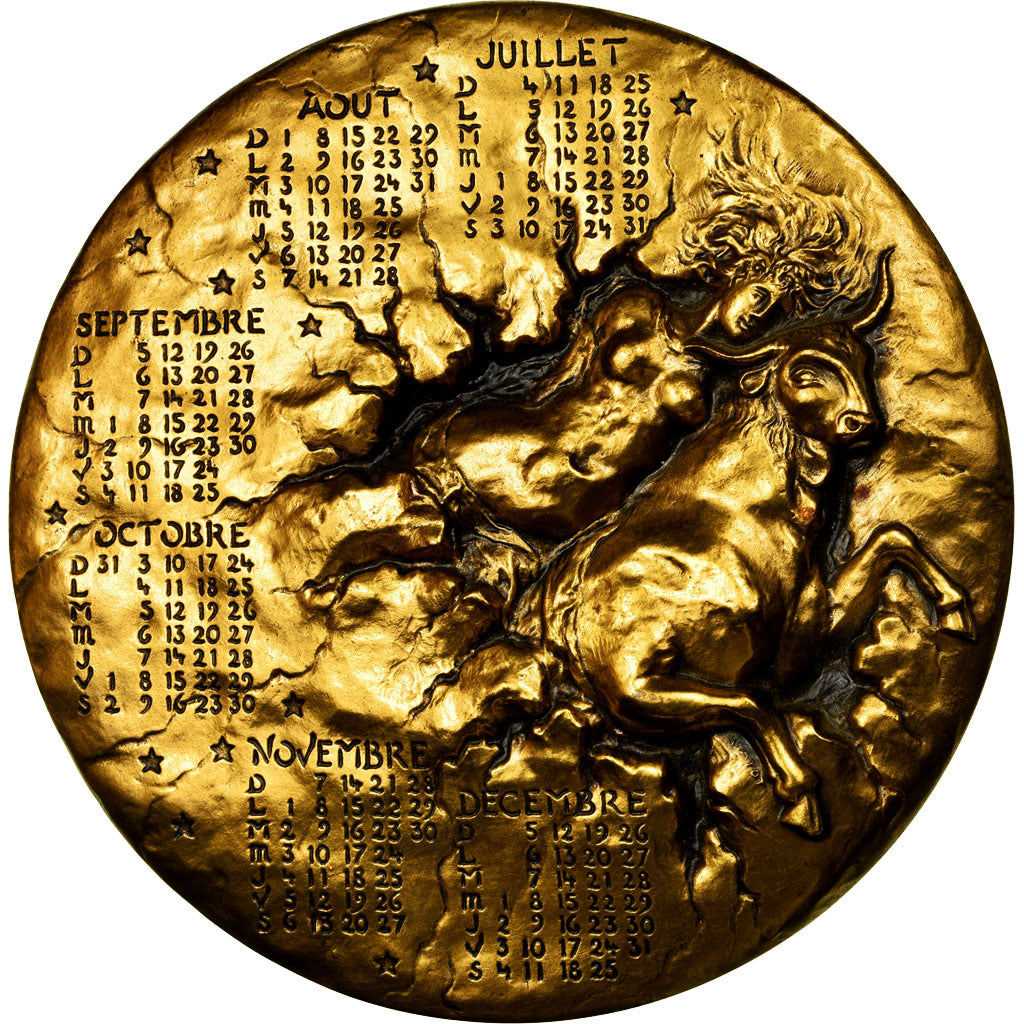France, Medal, Calendrier, Femme nue et Taureau, Europe, 1993, Mayot, MS(60-62)