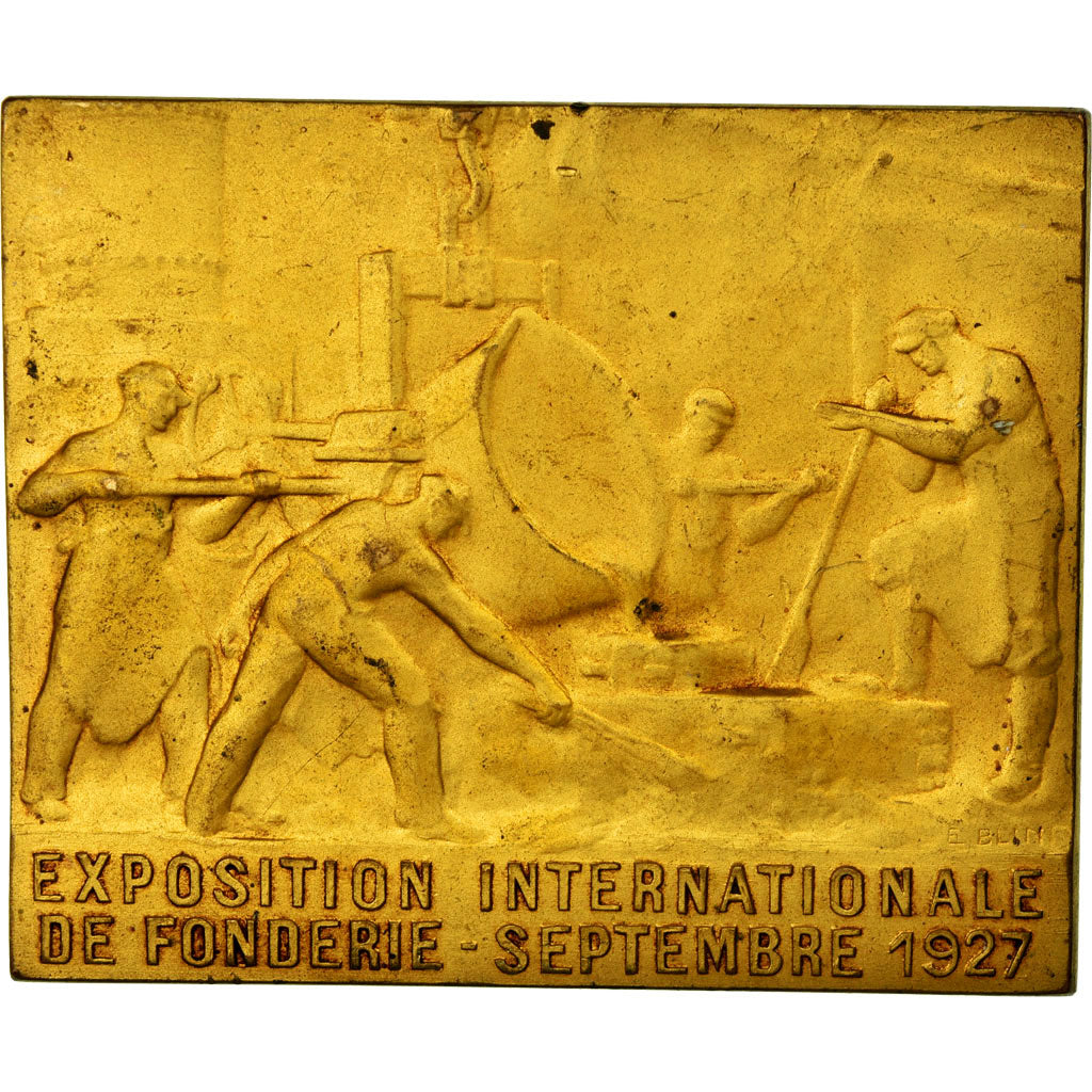 Francia, medaglia, Exposition Internationale de Fonderie, 1927, Blin, MB+
