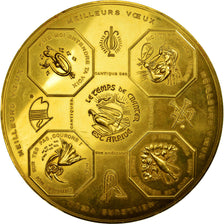 Frankrijk, Medaille, Voeux, Nouvelle Année, Belo, UNC-, Gilt Bronze