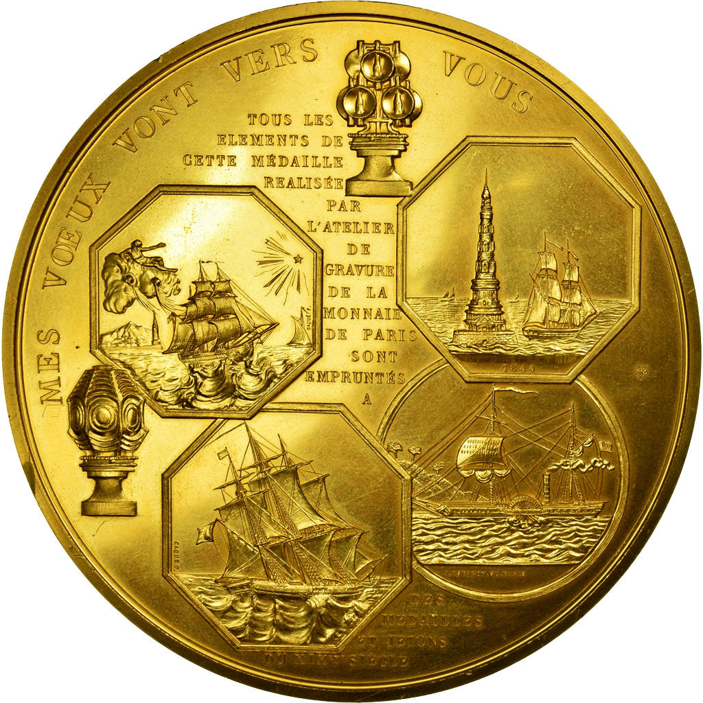 France, Médaille, Nouvelle Année, Mes Voeux vont vers Vous, Bateaux, 1966