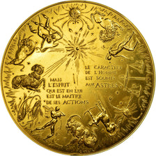 France, Medal, Voeux, Nouvelle Année, Signes Zodiacaux, Corbin, MS(60-62), Gilt