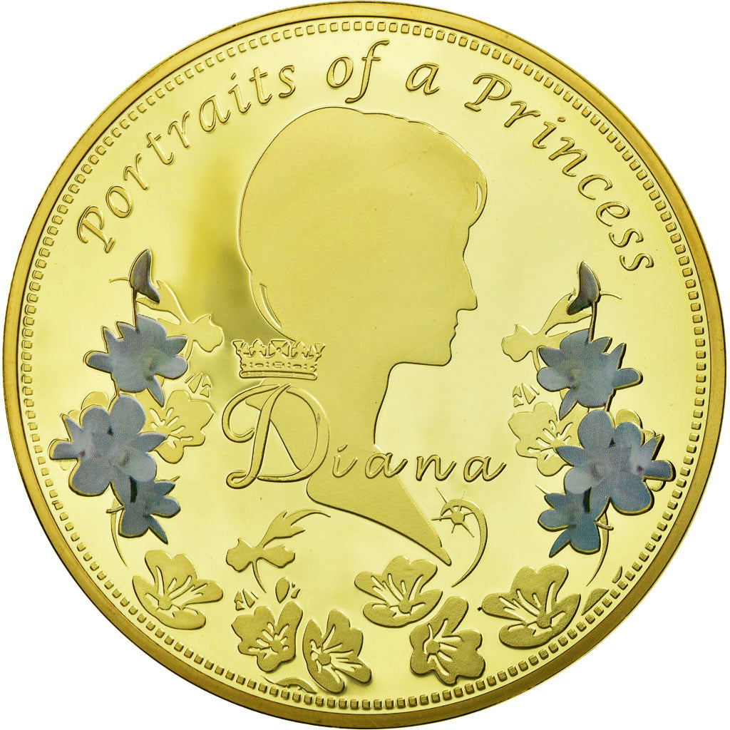United Kingdom , Médaille, Portraits de la Princesse Diana, FDC, Copper Gilt