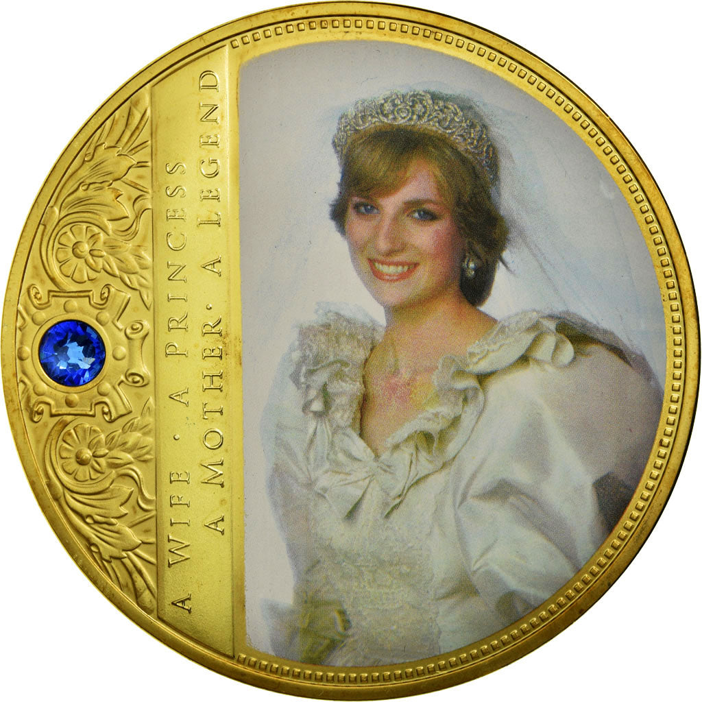 Regno Unito, medaglia, Portraits de la Princesse Diana, FDC, Rame dorato
