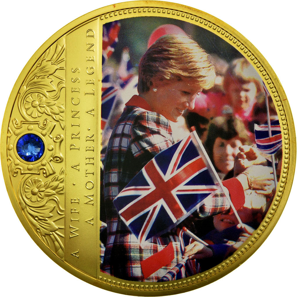 United Kingdom , Médaille, Portraits de la Princesse Diana, FDC, Copper Gilt