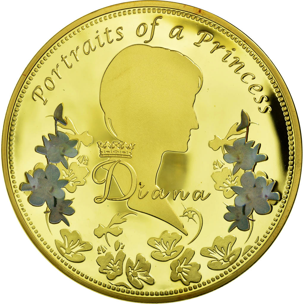 United Kingdom , Médaille, Portraits de la Princesse Diana, FDC, Copper Gilt
