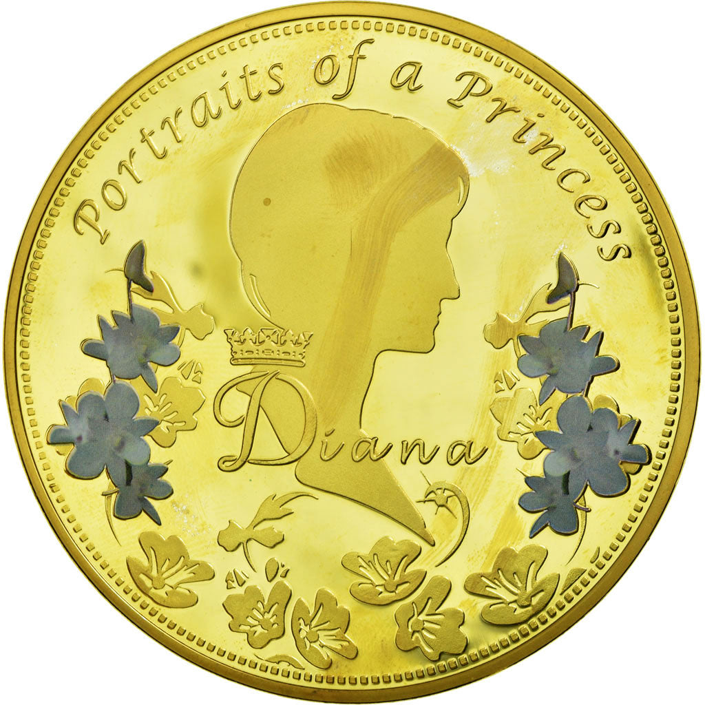 United Kingdom , Medal, Portraits de la Princesse Diana, AU(55-58), Copper Gilt