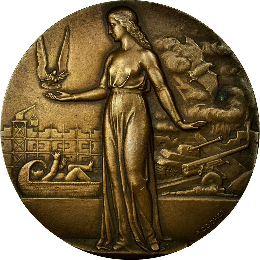 France, Medal, Art Déco, Conférence de Paris, 1946, Cochet, AU(55-58), Bronze