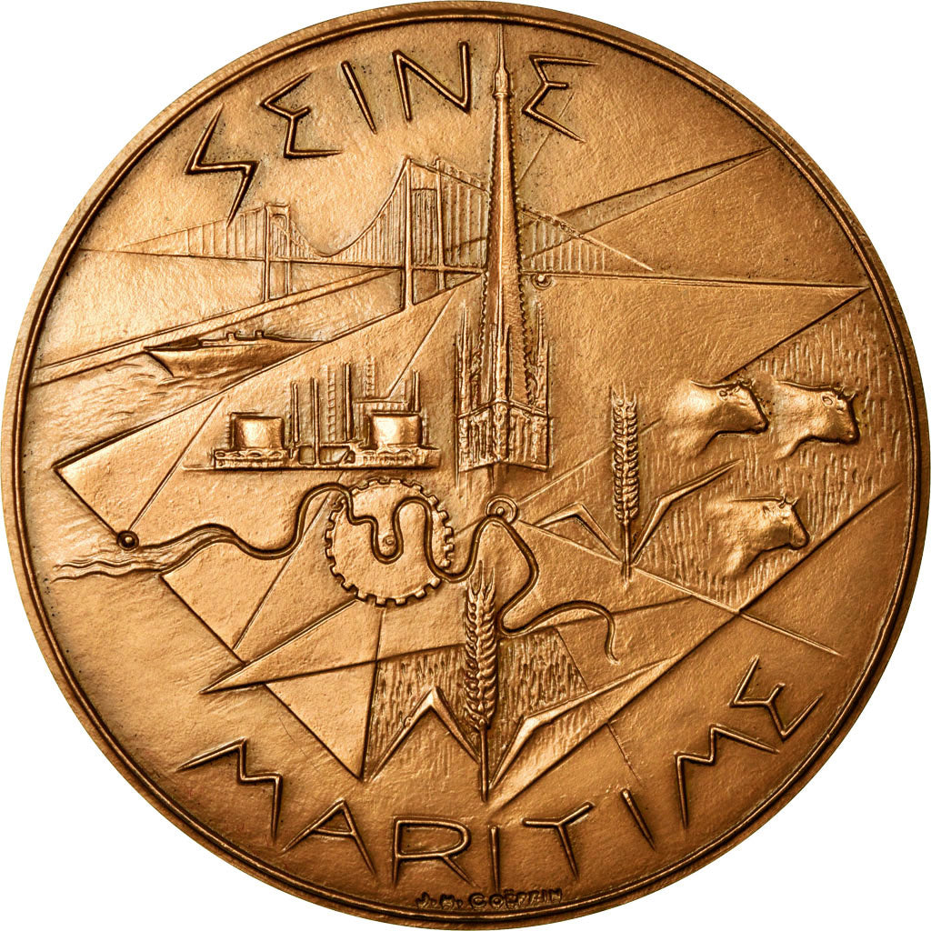 France, Medal, Seine Maritime, Normandie, 1969, Coeffin, MS(63), Bronze