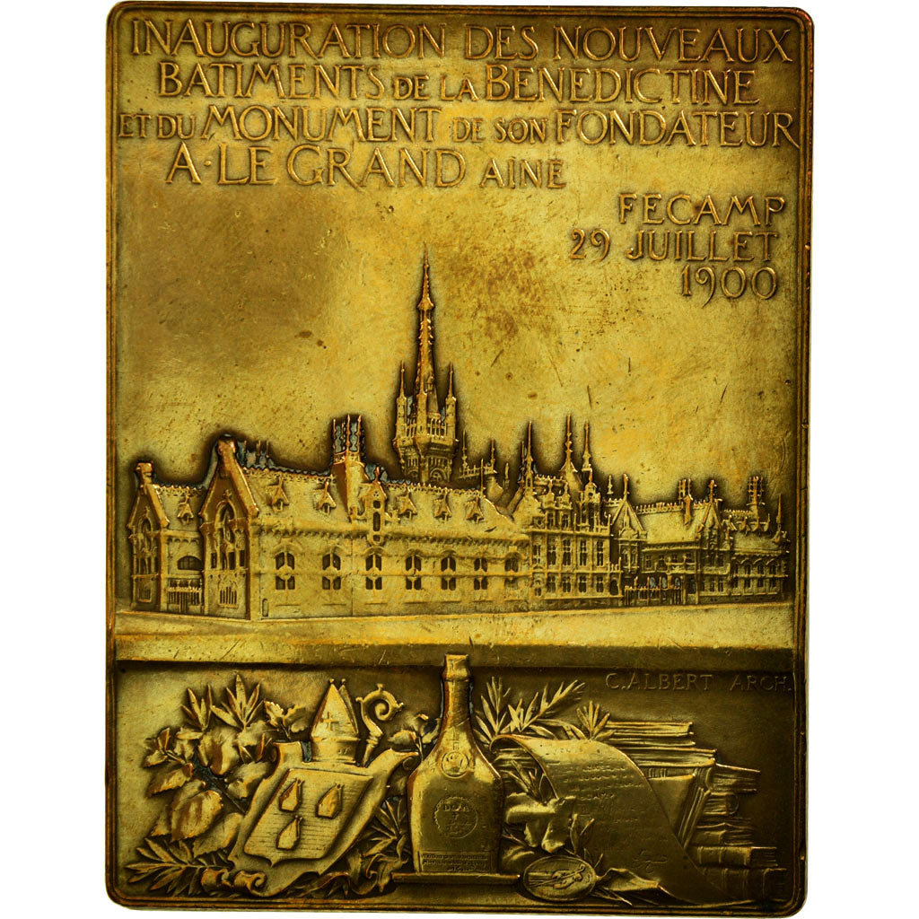 France, Medal, Bâtiments de la Bénédictine, Fécamp, 1900, Vernon, EF(40-45)