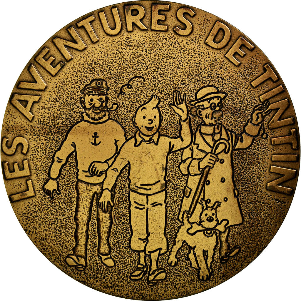 France, Médaille, Les Aventures de Tintin, Hergé, C. Gondard, SUP+, Bronze