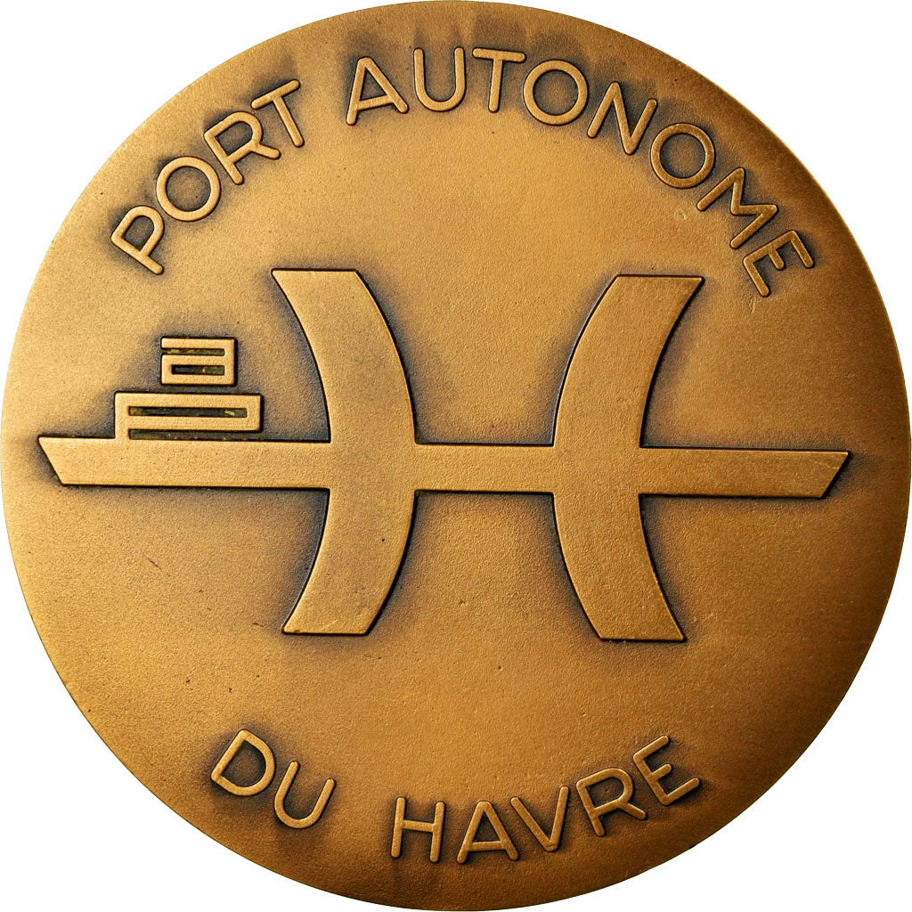 France, Médaille, Inauguration du Port du Havre-Antifer, 1976, SPL, Bronze