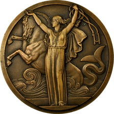 Francia, medaglia, Compagnie Générale Transatlantique, Normandie, 1935