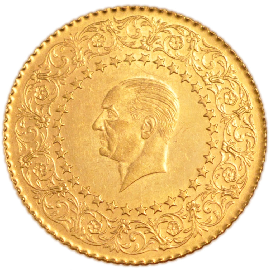 Turkey, 50 Kurush, 1969, MS(60-62), Gold, 3.50