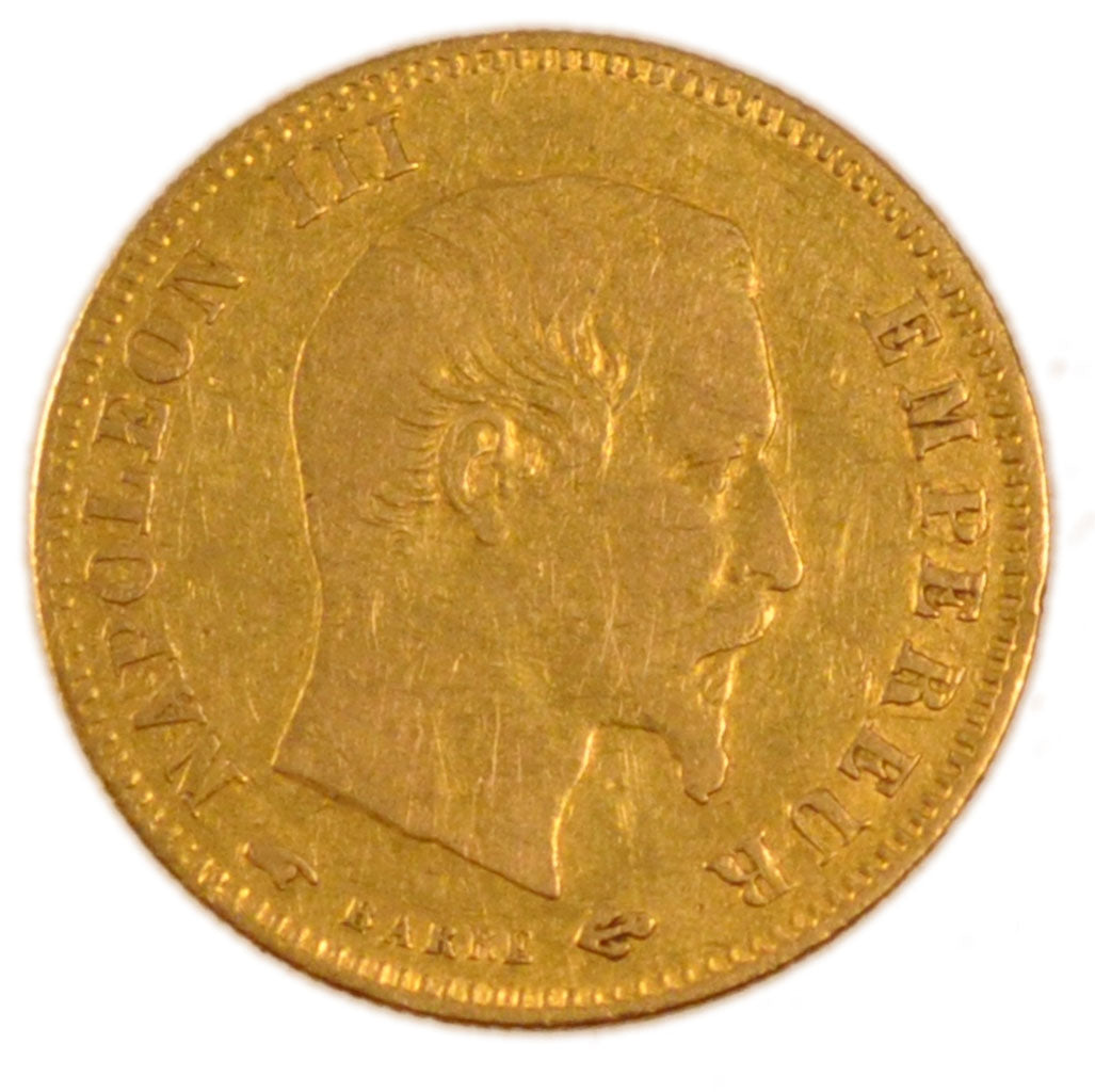 FRANCE, 5 Francs, 1856, Paris, EF(40-45), Gold, Gadoury #1001, 1.50