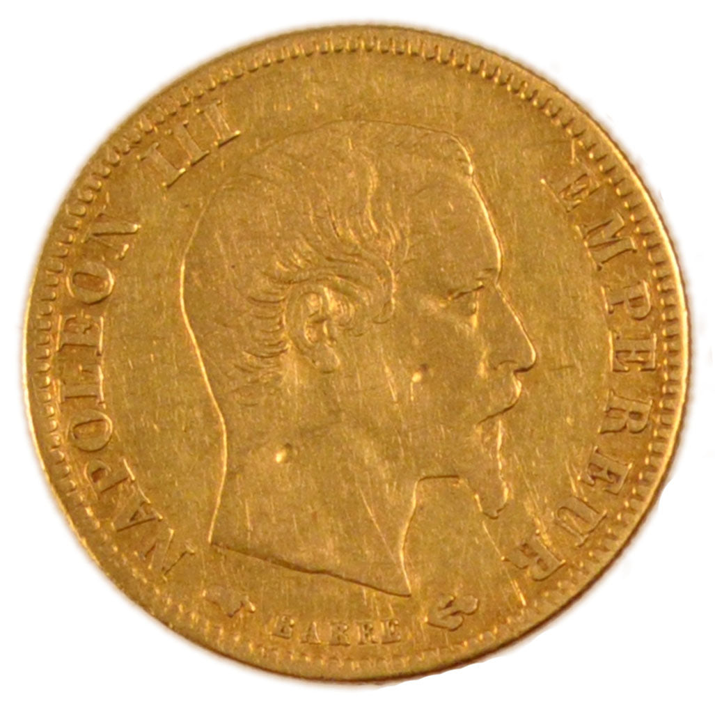 FRANCE, 5 Francs, 1857, Paris, VF(30-35), Gold, Gadoury #1001, 1.50