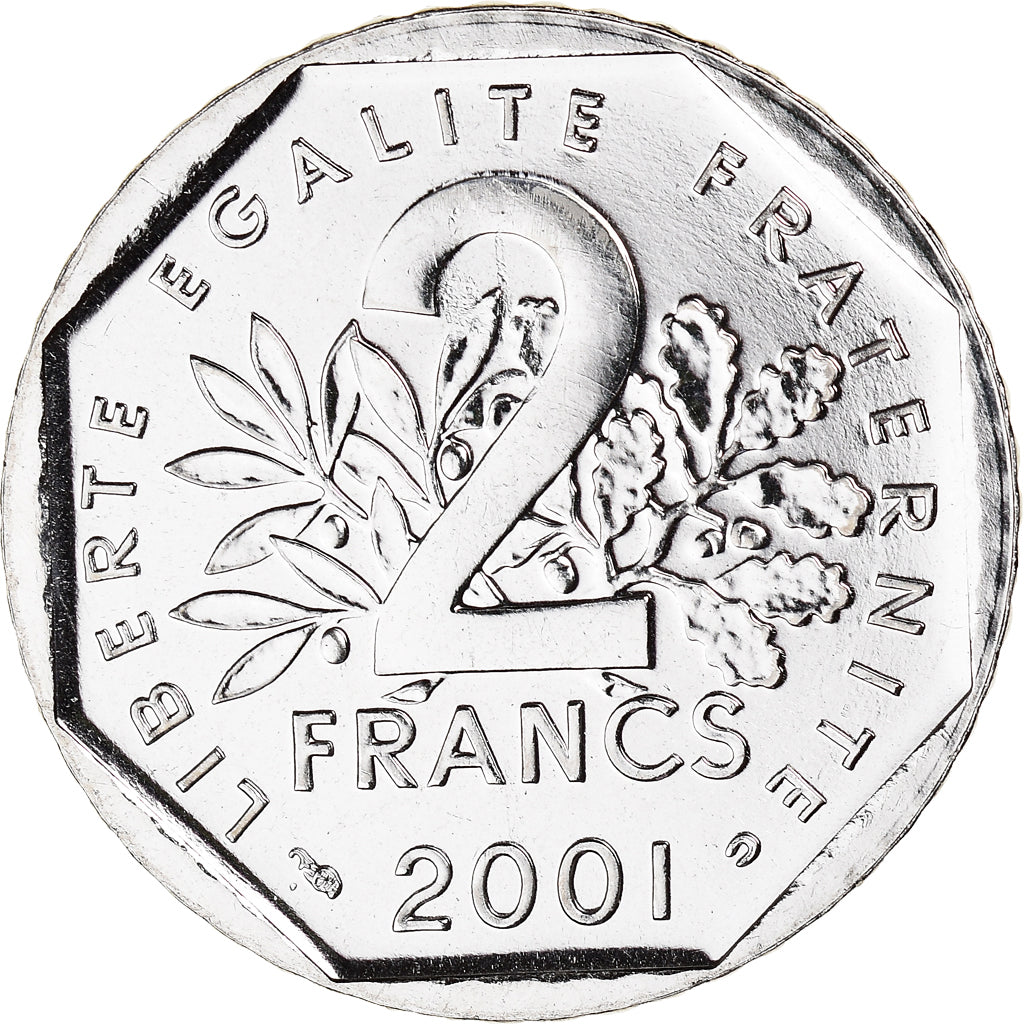 Coin, France, Semeuse, 2 Francs, 2001, Paris, BU, MS(65-70), Nickel, KM:942.2