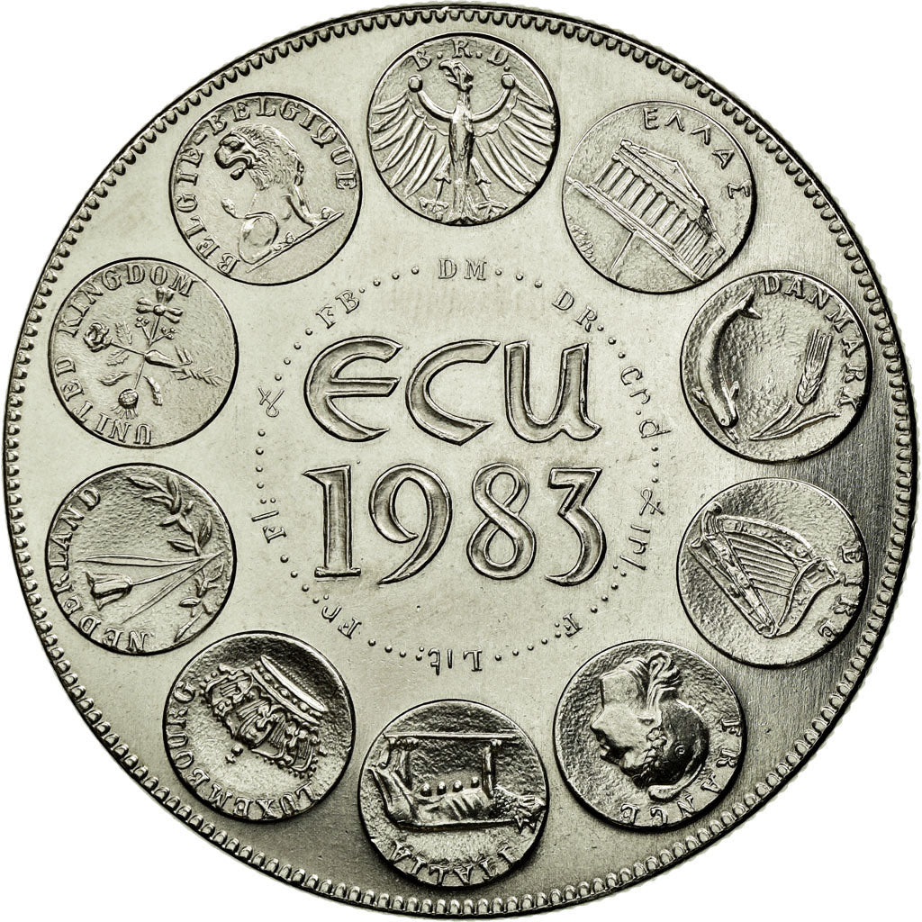 Frankrijk, Medaille, Ecu Europa, Europe Assise, 1983, Rodier, FDC, Copper-nickel