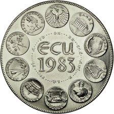 Frankrijk, Medaille, Ecu Europa, Europe Assise, 1983, Rodier, FDC, Copper-nickel
