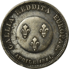 Moneda, Francia, Ange de Paix, Autriche, 2 Francs, 1814, EBC, Plata, Gadoury:508