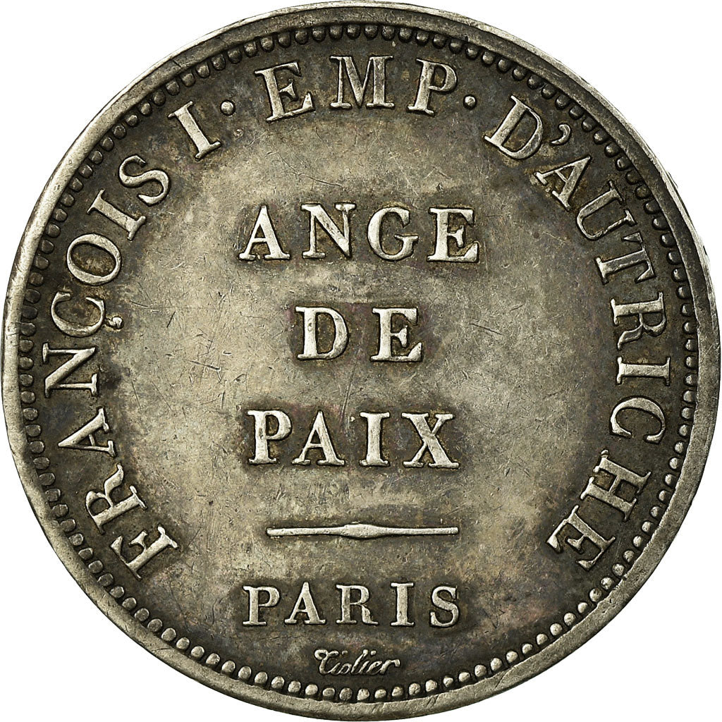 Moeda, França, Ange de Paix, Autriche, 2 Francs, 1814, AU(55-58), Prata
