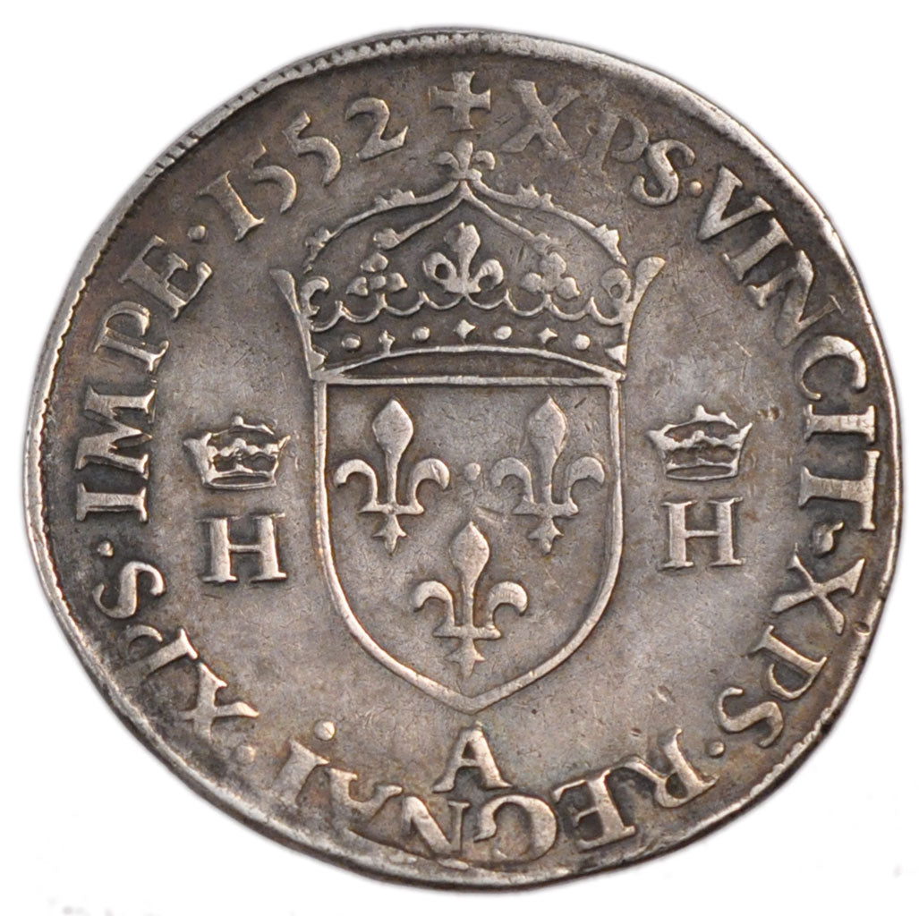 FRANCE, Teston, 1552, Paris, AU(50-53), Silver, Duplessy #983, 9.40