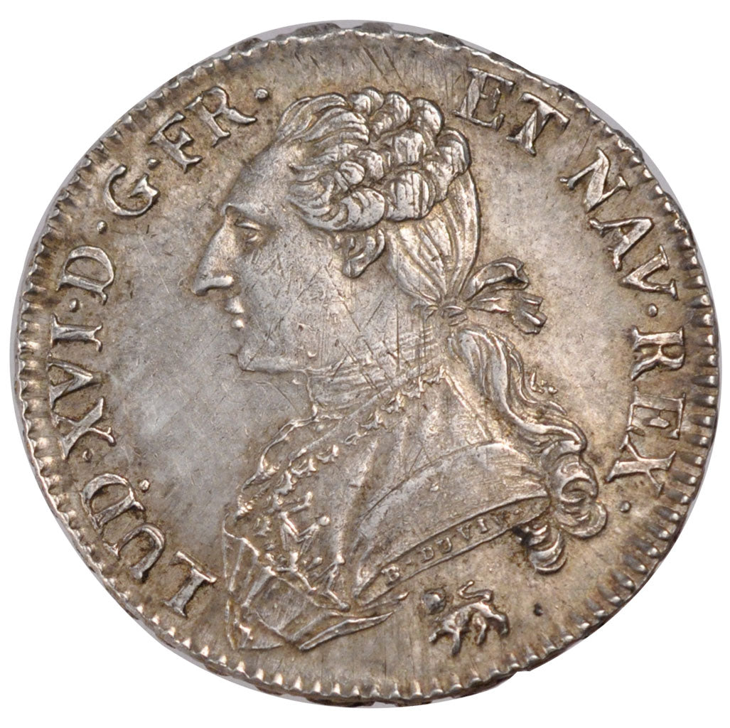 FRANCE, 1/2 Ecu, 1791, Paris, MS(60-62), Silver, Gadoury #355, 15.00