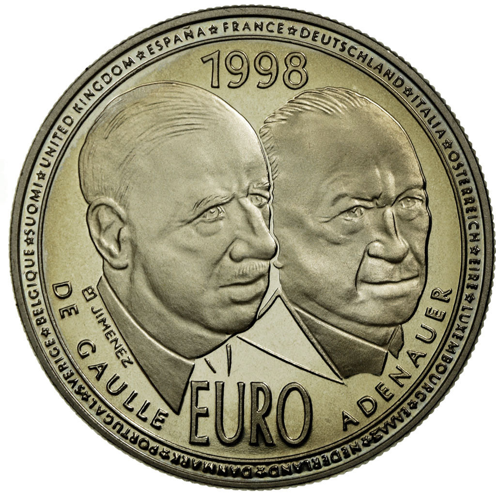 France, Medal, Hommage au Général de Gaulle, Adenauer, Jimenez, MS(65-70)