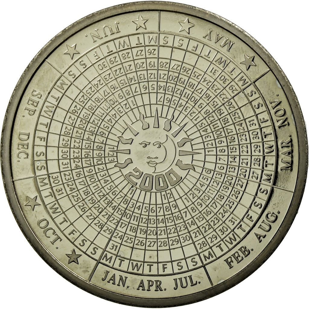 France, Médaille, Calendrier Solaire, Europe, 2000, FDC, Copper-nickel