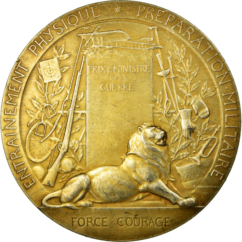 France, Médaille, Prix du Ministère de Guerre, Force-Courage, Grandhomme, TTB