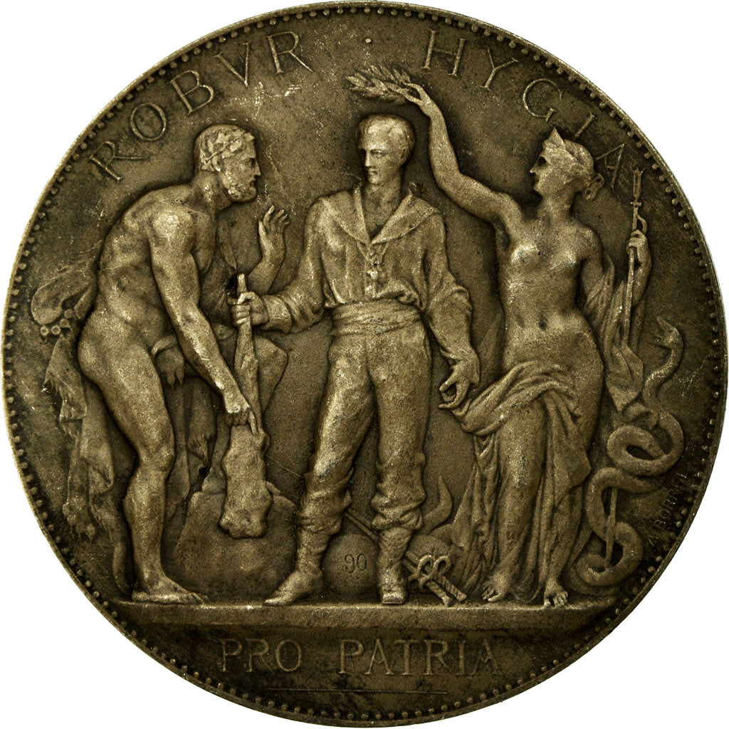 France, Medal, Prix de Gymnastique, Offert par René Coty, Borrel.A, AU(50-53)