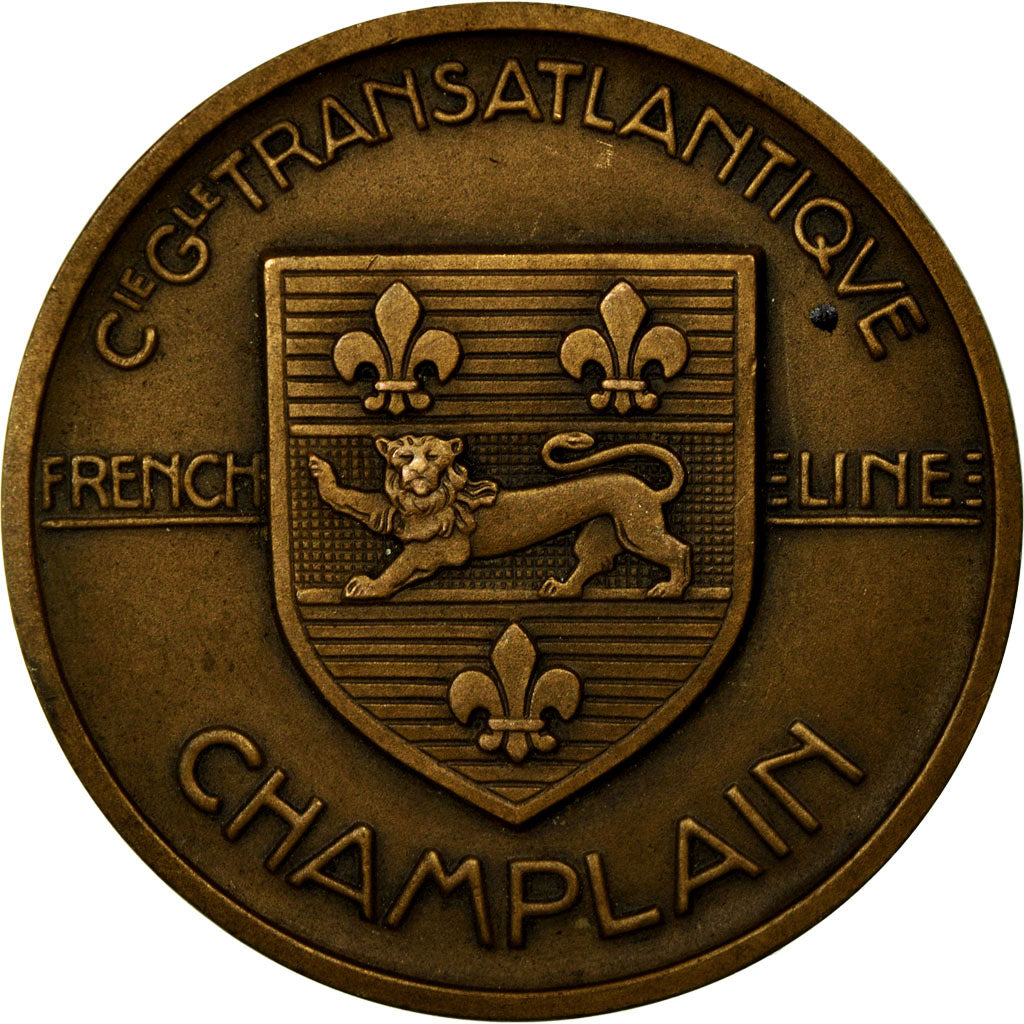 France, Medal, Compagnie Générale Transatlantique, Champlain, 1932, Vernon