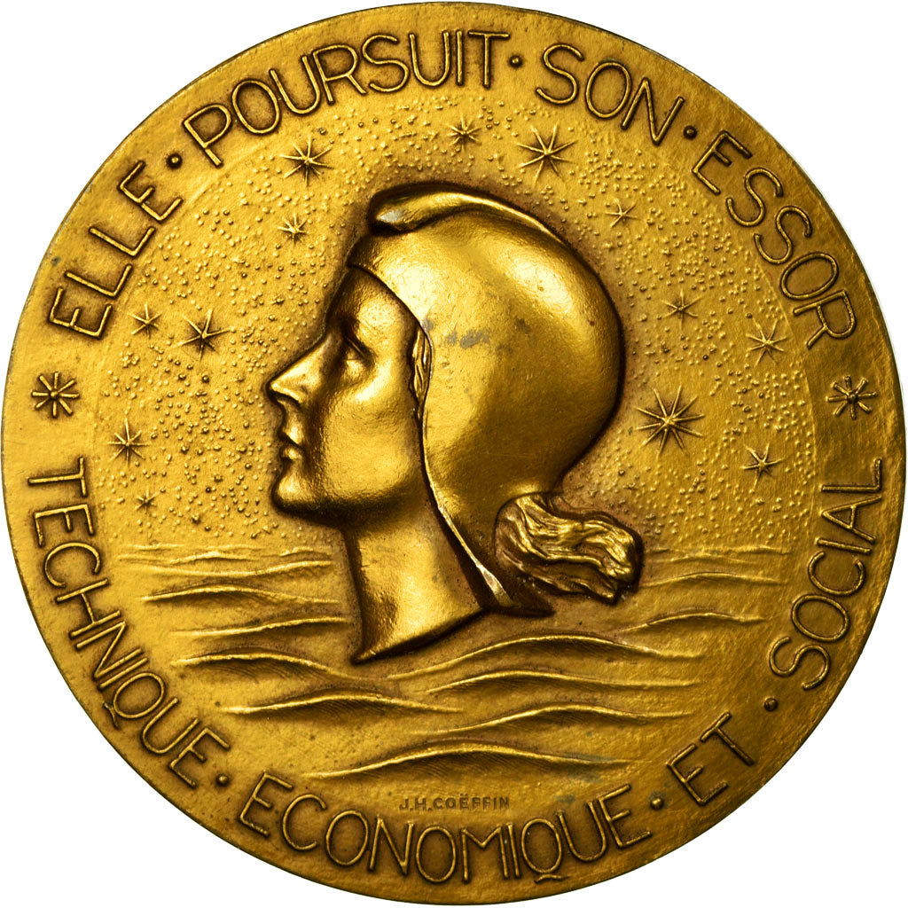 France, Medal, Compagnie Générale Transatlantique, France, 1962, Coeffin