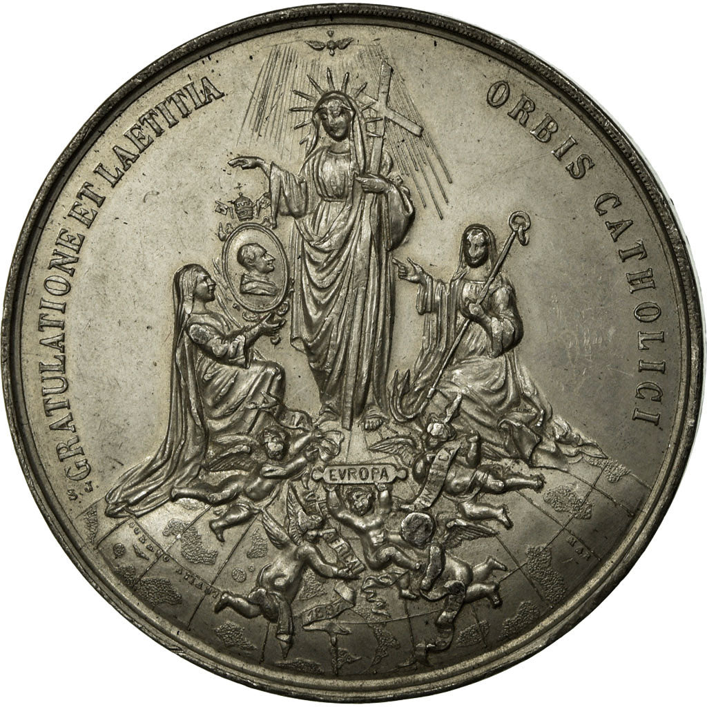 Vaticano, medalla, Le Pape Léon XIII, Rome, 1887, EBC, Hojalata