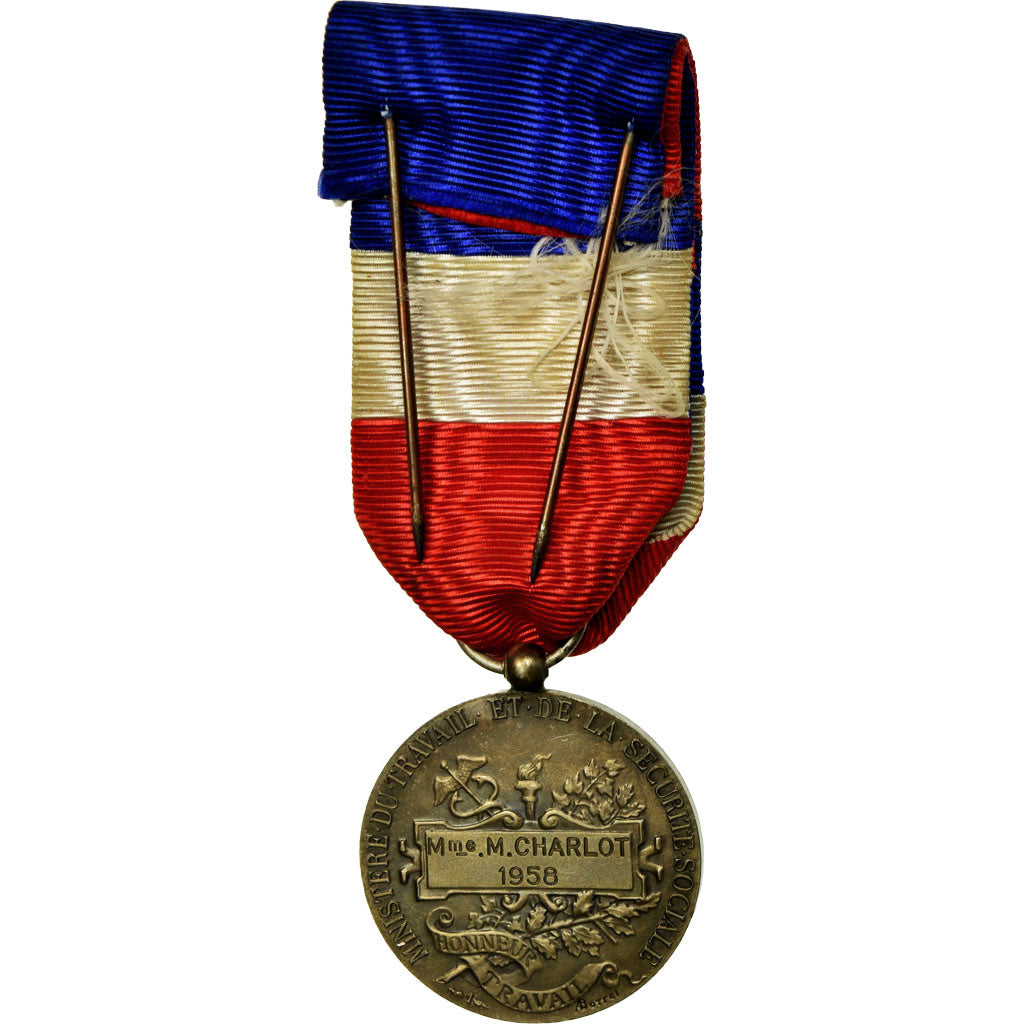 France, Médaille d'honneur du travail, Médaille, 1958, Excellent Quality