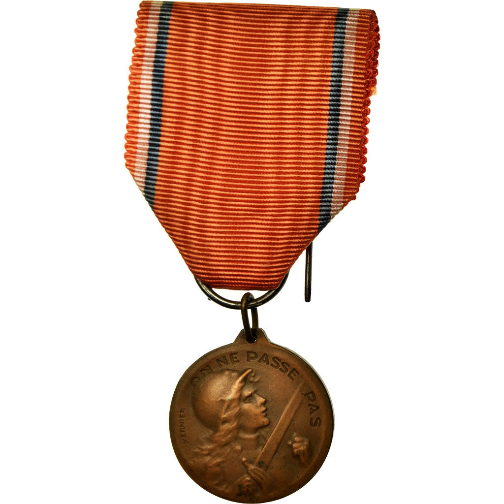 France, Verdun , On ne passe pas, Médaille, 1914-1918, Non circulé, Vernier