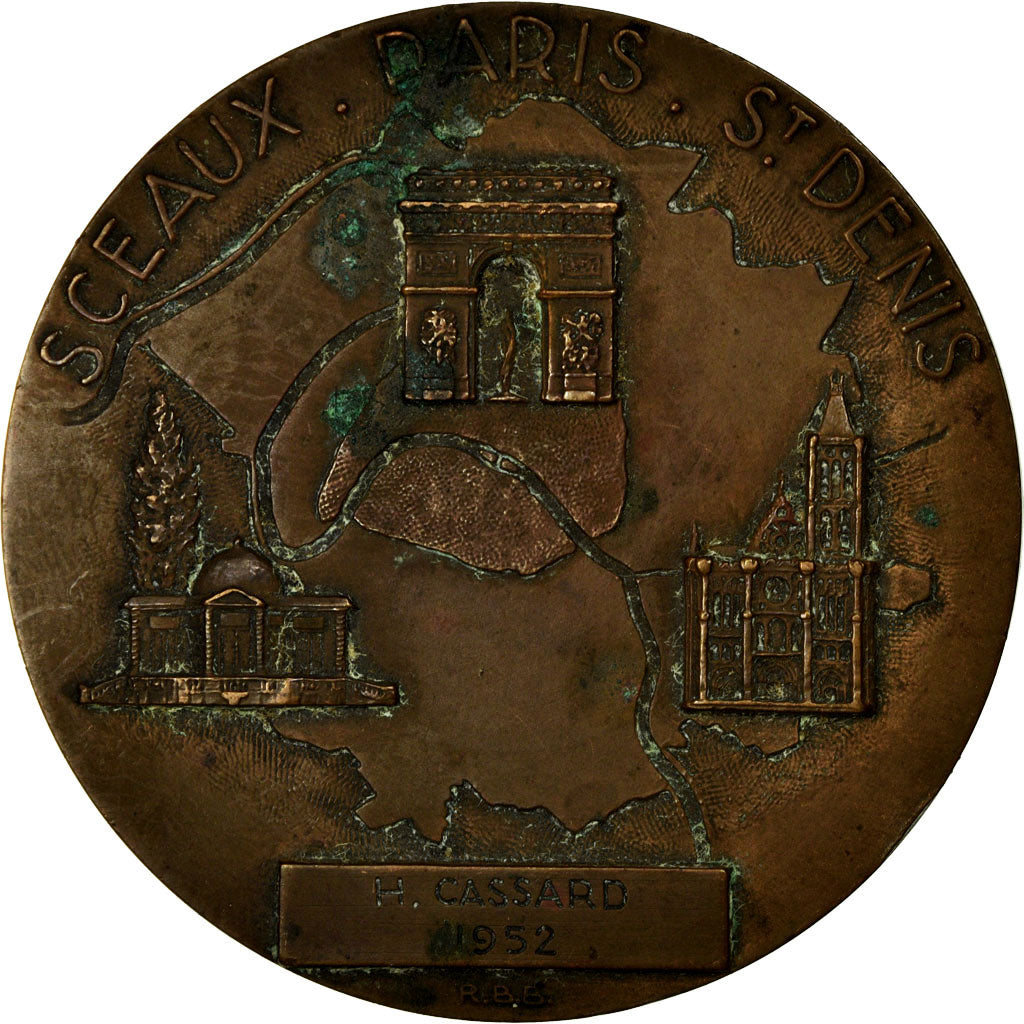 France, Medal, Département de la Seine, Sceaux, Paris, Saint Denis, 1952