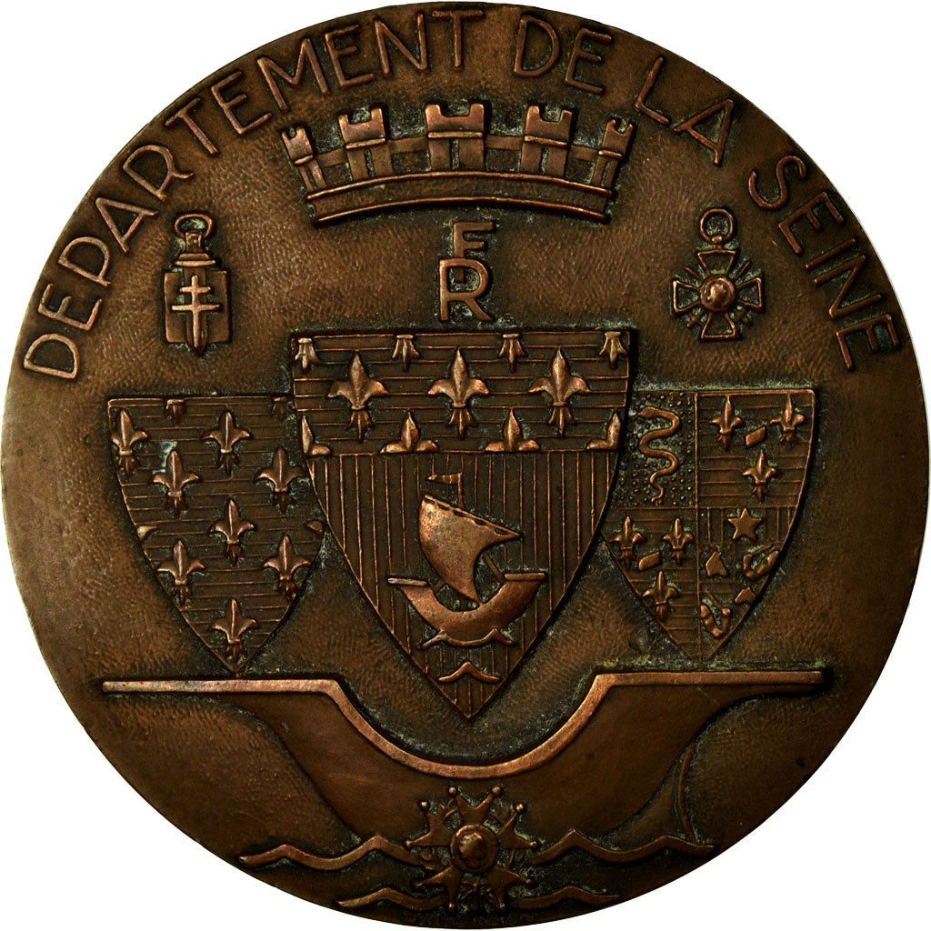 France, Medal, Département de la Seine, Sceaux, Paris, Saint Denis, 1952