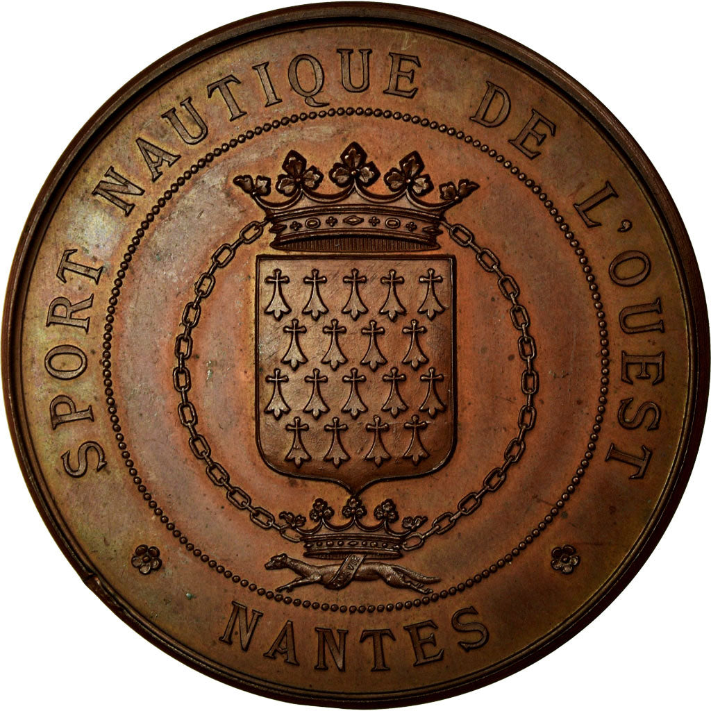 Frankreich, Medaille, Sport Nautique de L'Ouest, Nantes, Bretagne, UNZ, Kupfer