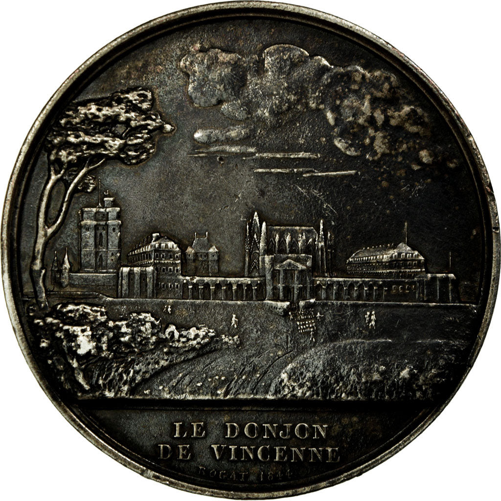 France, Médaille, Prise de la Bastille , Donjon de Vincennes, 1844, Rogat, TTB