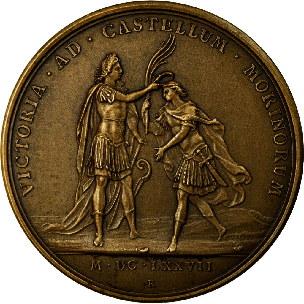 France, Médaille, Louis XIV, Bataille de Cassel (1677), Mauger, Refrappe, SUP+