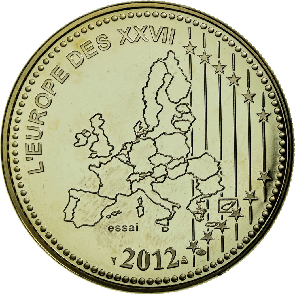 Francia, medaglia, L'Europe des XXVII, 10 Ans de l'Euro, 2012, FDC, Rame-nichel