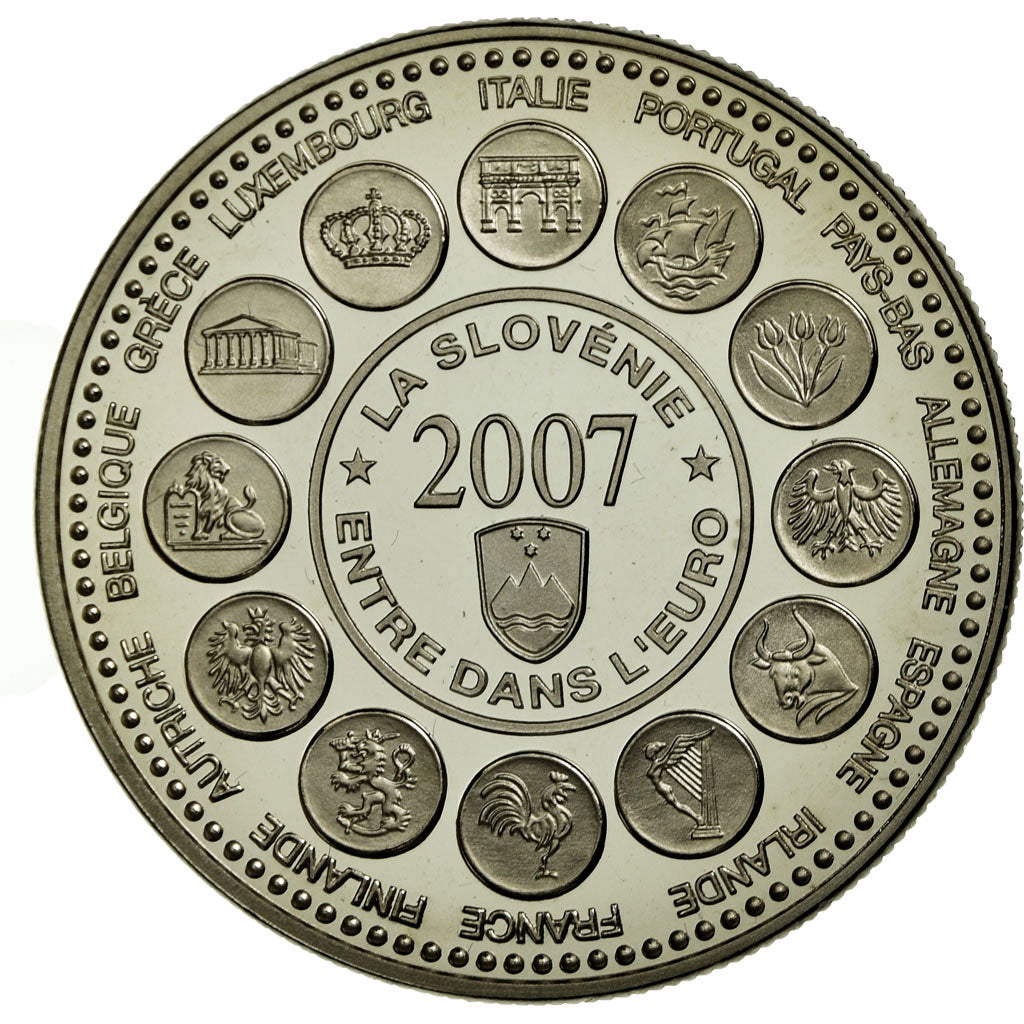 Francia, medalla, L'Europe des XXVII, La Slovénie entre dans l'Euro, 2007, FDC