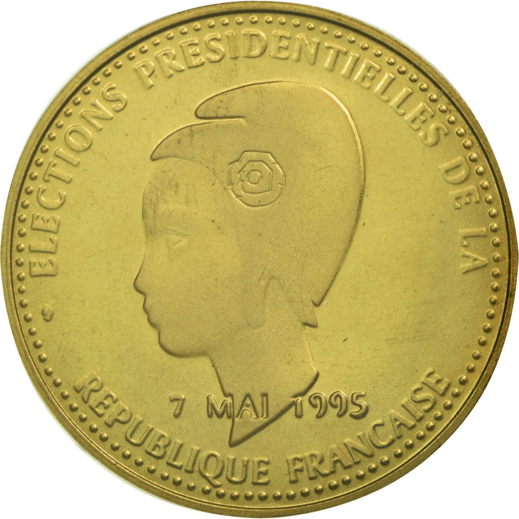 France, Medal, Jacques Chirac, Elections Présidentielles, 1995, MS(65-70), Gilt