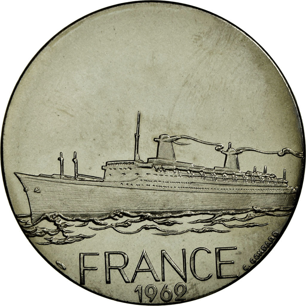 França, Medal, Compagnie Générale Transatlantique, France, C. Gondard