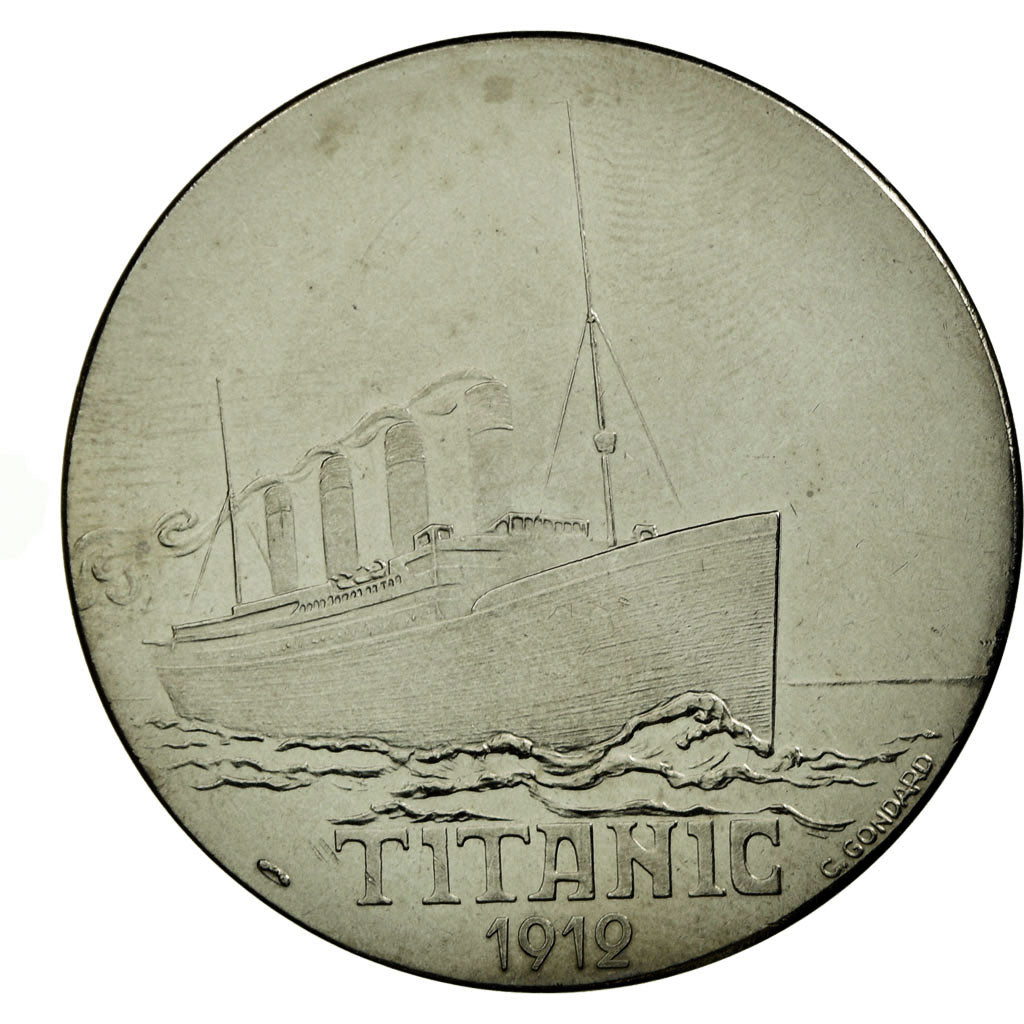 France, Medal, Les Grands Transatlantiques, Titanic, C. Gondard, MS(65-70)