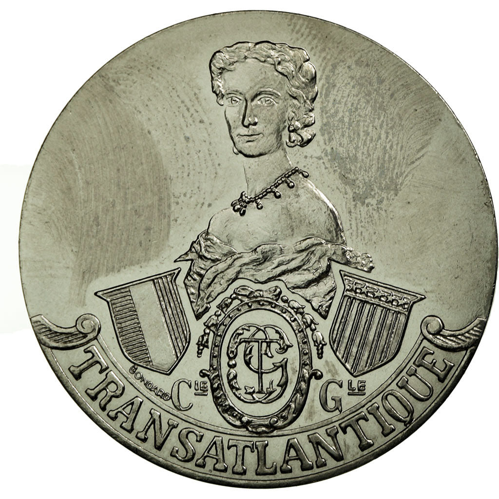 Francia, medaglia, Les Grands Transatlantiques, Impératrice Eugénie, C.